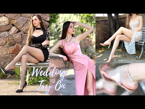 Wedding Guest Outfit Ideas from YOINS | OUTDOOR TRY ON HAUL party dresses, bracelets, strappy heels