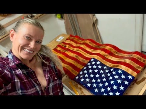 Wet look – Wavy American Flag 🇺🇸 Nipply cold season Woodworking