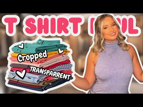 WINTER T-SHIRT TRY ON HAUL | did I show too much ?! 😳🍒