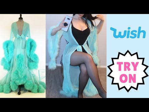 Wish Review: $11 Wish Robe Try On – Marabou Robe