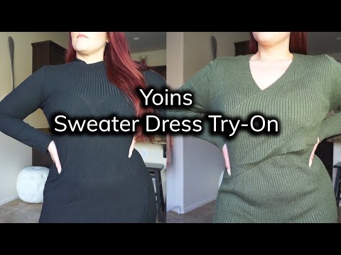 Yoins Cozy Sweater Dress Try-On Haul | Ruby Red