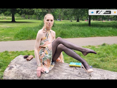 4K Emma Kroos Trailer PART 1 Nylon  Glossy Black Pantyhose Pink Lemon Dress Pink Glossy Heels Review