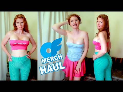 [4K] Only Fans Sent Me Merch Tube Tops Almost SHEER See through TRY ON HAUL | Ruby Day