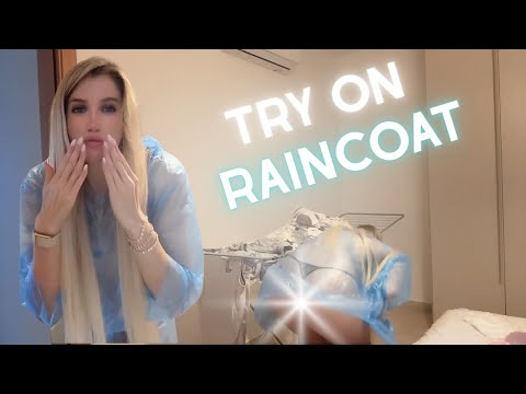 [4K USA] Transparent Raincoat Try-On Cleaning Haul | Hanging Laundry
