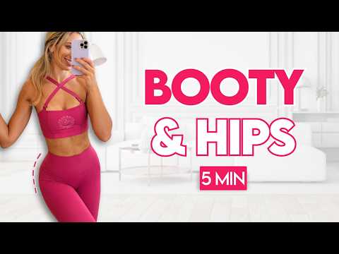 5 min Quick Pilates Booty Workout (Fast Results) | At Home Workout