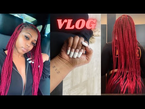 $700 maintenance knotless braids + nails  | ￼ Shopping | Clothing try on | vlog