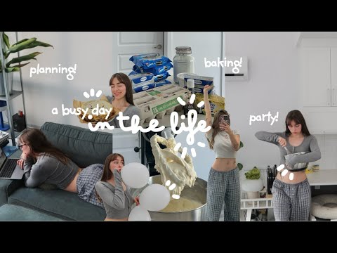 a busy day in the life! 🎧🎂 prepping for a party :)