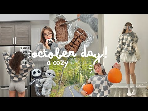 a cozy october day! ☕️🧣pumpkins, baking, and coupert!