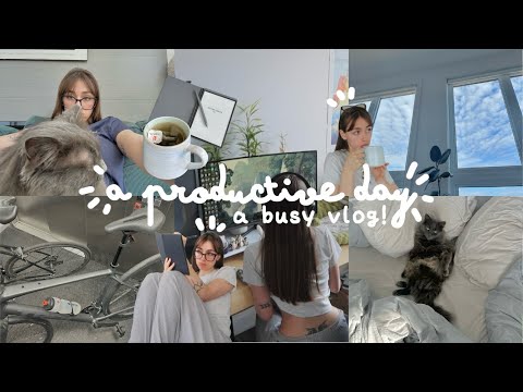 a productive day! 💻🚲 busy vlog :)
