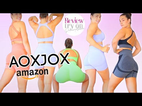 AOXJOX BOOTY PUSH UP Seamless shorts set | #AMAZON Try on Haul