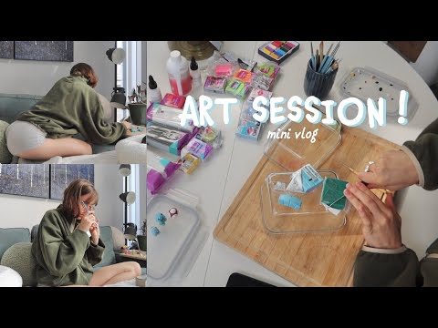 art session! 🧸💌 making cute clay keychains :)