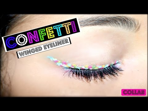 Confetti Winged Eyeliner || Collab with Katie King