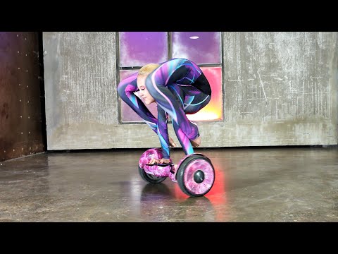 Contortion Training on a Hoverboard. Extreme Contortion. Flexshow.