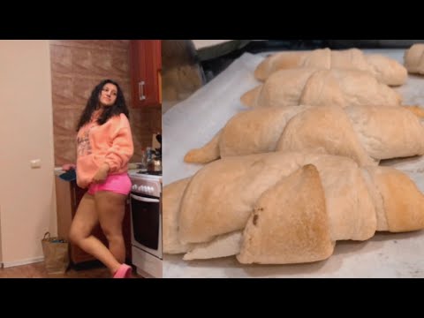Cooking croissants 🥐, daily routine, baking
