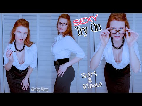 Curvy Cosplay Boss Secretary Retro Pencil Skirt Button Down Blouse