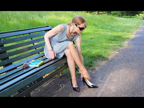 Emma Kroos PART 3 Trailer  Nylon American Tan Pantyhose Black White Dress Black Glossy Heels Review