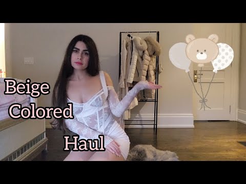 🍦Cream/ Beige Colored Haul and Tryon (mackage, mistress rocks, cougar shoes, abercrombie, zara)
