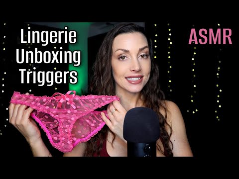 💖Asmr Triggers of Cute Lingerie & Stockings Unboxing & Fabric Scratching