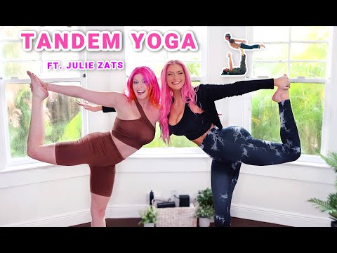 🙈TRYING TANDEM YOGA 🧘‍♀️~ FT Julie Zats 💖