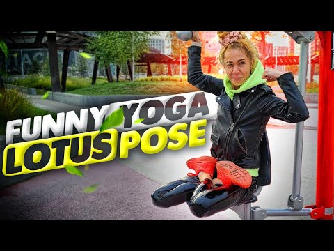 Funny Yoga. Lotus Pose. Padmasana. Flexshow