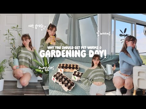 gardening day!!!🌱🪱why you should get pet worms