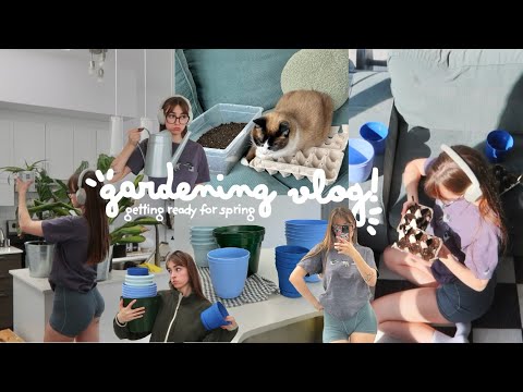 gardening vlog!! 🪴🫛getting ready for spring :)