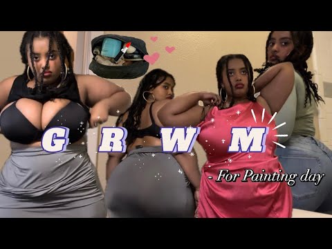 Get ready with me to paint | Trying on dress skirt| New outfit