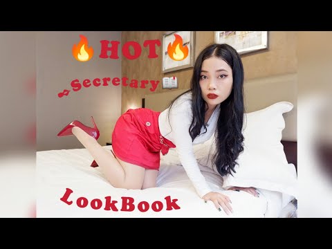 [HD] Hot Secretary Fashion Lookbook with Two Different Pantyhose Stocking / Fashion Modeling