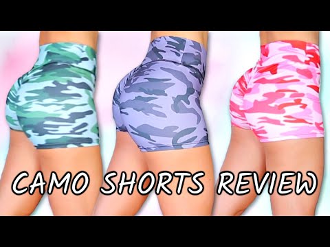 HIGH WAIST CAMO SHORTS With booty plum! // Aliexpress Iwuparty