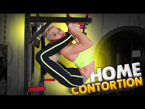 Home contortion video. Flexible Alesya doing back bend stretching. Flexshow