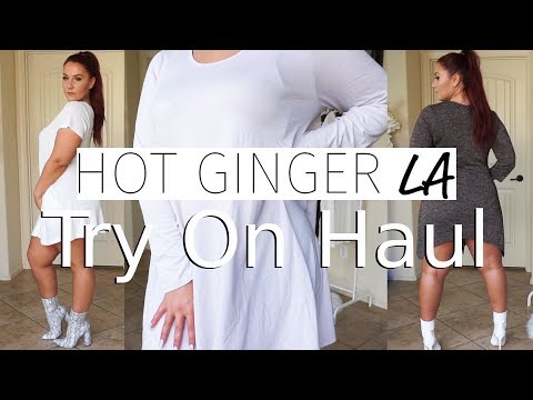 Hot Ginger LA Spring Curvy T-Shirt Dress Try-On Haul | Ruby Red