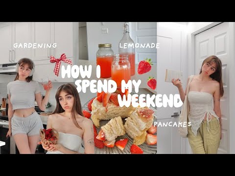 how i spend my weekend!! 🍓🥞 gardening, pancakes and lemonade