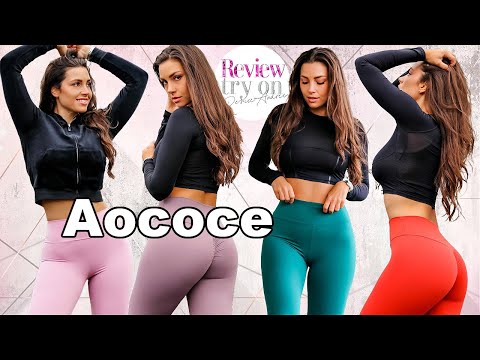 *IWUPARTY* 15$ AOCOCE buttery soft scrunchy booty leggings Review Try on Haul