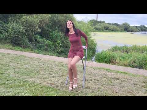 Klaudia Rosa TRAILER Bronze Glitter Dress Tan Nylon Pantyhose Tights Creme Heels Review