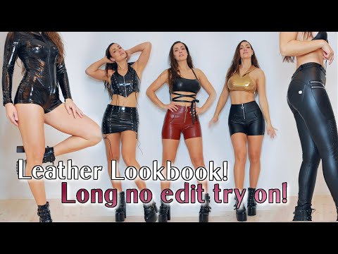 Leather clothes collection Lookbook  – Long No edit Try on!