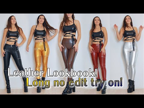 Leather Pants collection Lookbook  – Long No edit Try on!