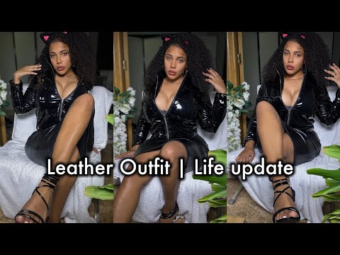 Leather PVC Outfit | Life update | Heels, Skirt, Vinyl Coat Outfit