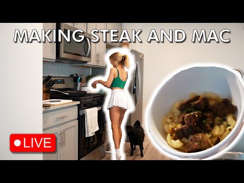 Making Steak Mac and Cheese