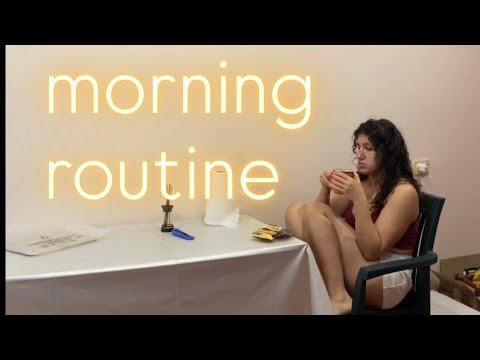 Morning routine: asmr kitchen smooth sounds.  Cooking breakfast and eating