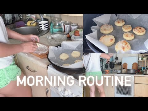 Morning routine: cooking cottage pancakes 🥞 and coffee. Cozy morning, asmr kitchen sounds, raw vlog