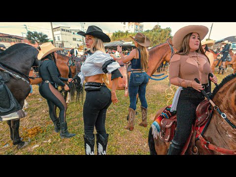 Most Beautiful Women in COLOMBIA π Riding on the Independence Day π΄ RODEO 2025