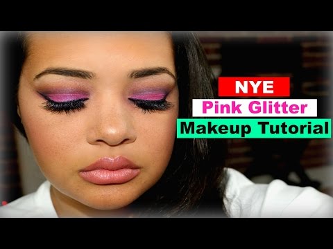 NYE Pink Glitter Makeup Tutorial