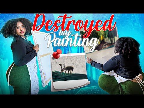 Paint with me * a magical forest for 9 hours I DESTROYED MY PAINTING