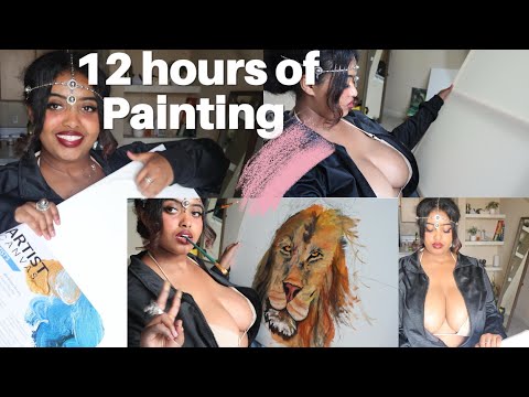 Paint with me | Painting a realistic lion | artist acrylic painting paint|