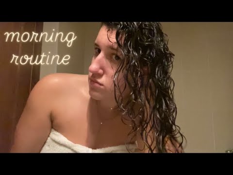 Self care morning routine at 5AM: skin care, curly hair routine, asmr, morning of that girl