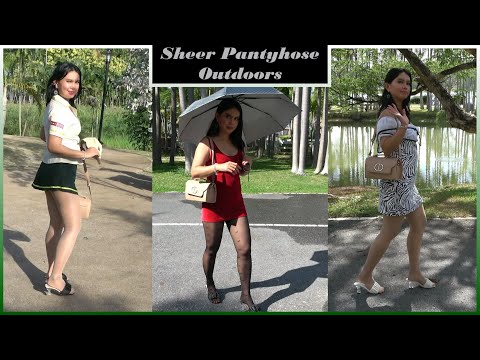 Sheer Pantyhose & Heels Outdoors – Walk With Me Special