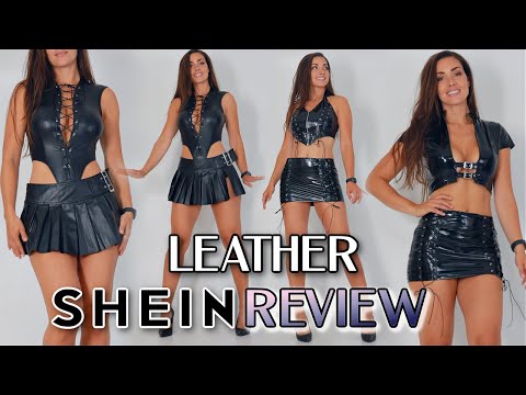 Shein Leather Mini Skirt set In depth Review Try on Haul