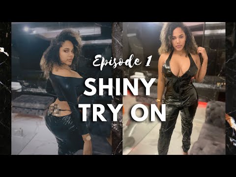 Shiny PU Leather leggings and PU Leather top |  Try On | Episode 1