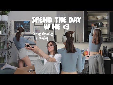 spend the day w me! spring cleaning and packing :)
