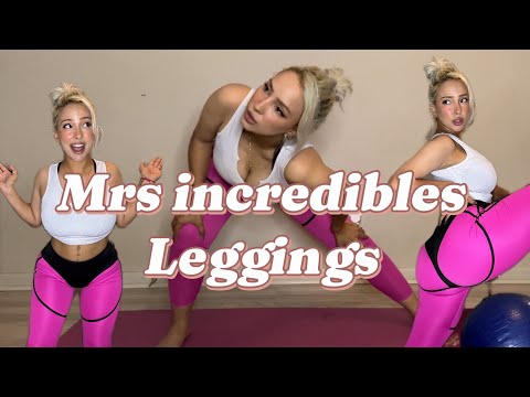 Stretching with me! I found Mrs incredibles 80s inspired leggings 🦹🏼‍♀️